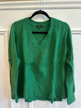 J. Crew Emerald Green V-Neck Women's Sweater